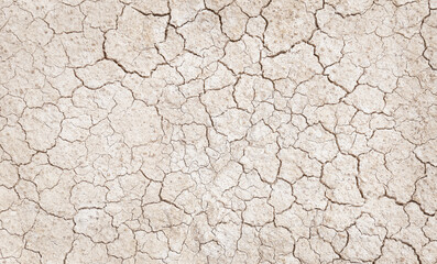 Texture of the dried earth with clay and sand, close-up or Brown dry soil or cracked ground texture background.