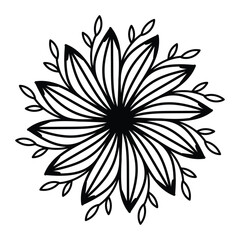 Mandala design for coloring page. Circular pattern in form of mandala for henna, mehndi, tattoo, decoration.