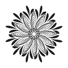 Mandala design for coloring page. Circular pattern in form of mandala for henna, mehndi, tattoo, decoration.
