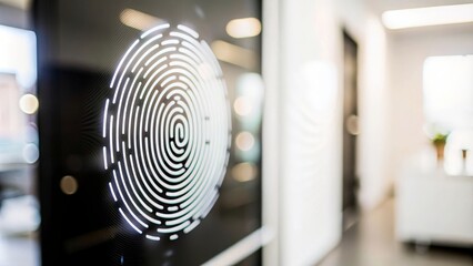 Biometric Fingerprint Scanner Background – High-resolution backdrop showing a fingerprint scanning interface.

