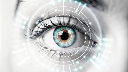 Retina Scan Biometric Technology Backdrop – Detailed image focusing on retina scanning technology.
