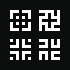 Obraz premium Set of modern line logo designs creative geometric shapes. Premium Vector