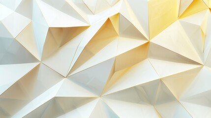 Fototapeta premium Abstract geometric pattern with gold and white hues