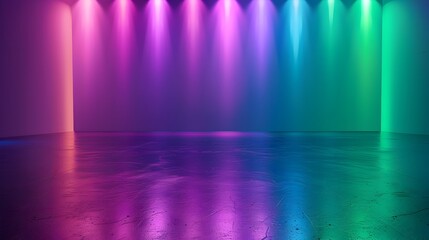 Obraz premium Bright Neon Gradient Backdrop with Soft Glow for Trendy Product Display Concept
