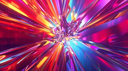 Fototapeta premium Radial abstract holographic spectrum artwork