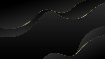 Dark wave gold abstract background