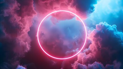 Obraz premium 3D render of abstract minimal background in pink and blue colors