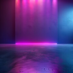 Obraz premium Vibrant Neon Gradient Backdrop for Stylish Product Concept Display with Copy Space