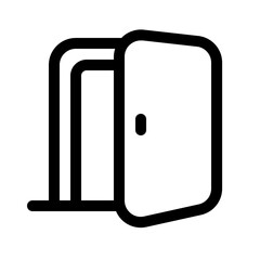 opened door icon with line style, perfect for user interface projects