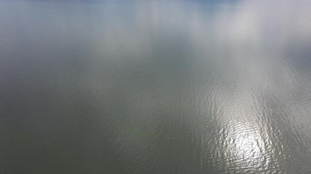 Afternoon aerial view of Lake Chapala, Ajijic, Jalisco, Mexico.
