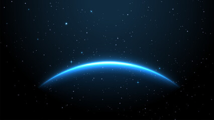 Minimal night stars with less bright stars. Star at night with glow in dark blue background. vector design.  © King Designz