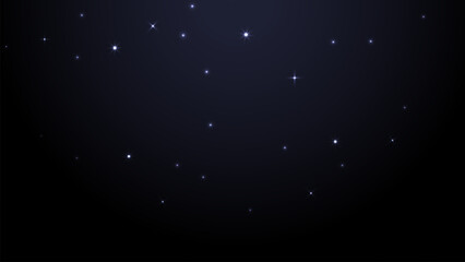 Minimal night stars with less bright stars. Star at night with glow in dark blue background. vector design.
