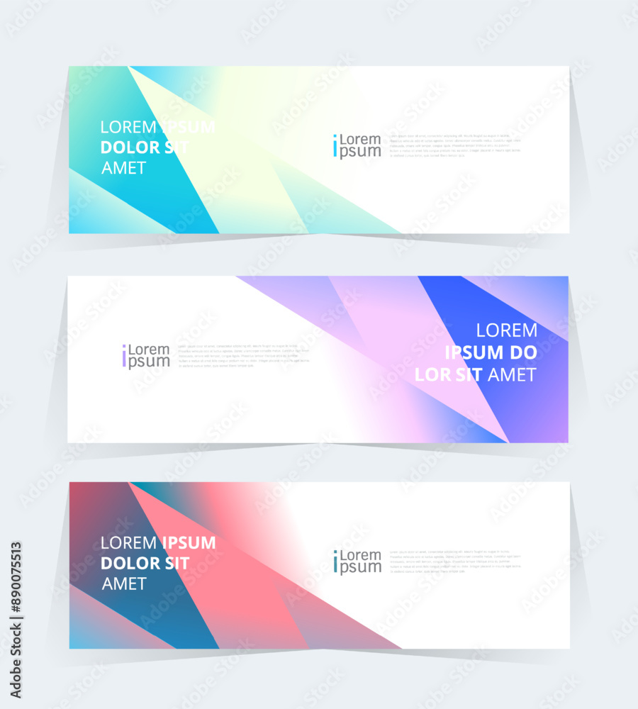 Wall mural geometric banner design with vector presentation template.