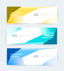 Fototapeta premium Geometric banner design with Vector presentation template.