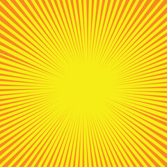 Bright yellow and orange sunburst pattern, vector design, radiating lines.