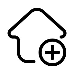 add rent icon with line style, perfect for user interface projects