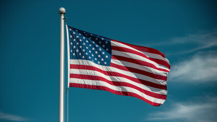 american flag waving in the wind