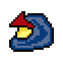 Motorcycle helmet in pixel art style