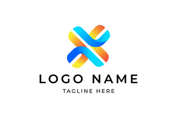 Fototapeta premium Letter X Tech Logo design