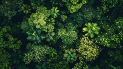Lush green forest canopy from above, showcasing the vibrant ecosystem and the importance of nature conservation. 