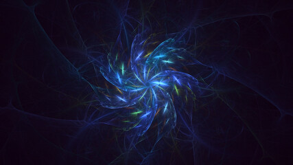 3D manual rendering abstract multicolor supernova fractal light background. Its not AI Generatd illustration.