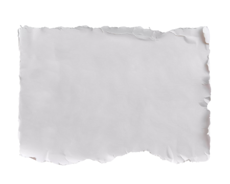 Torn white square strip of paper
