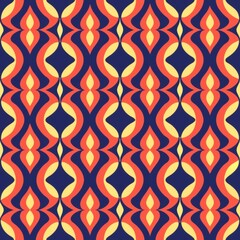 seamless pattern of abstract geometric ogee patterns in contrasting colors, creating a dynamic, Generative AI
