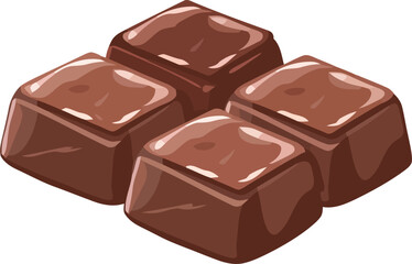 Watercolor Chocolate Bar Vector Illustration.