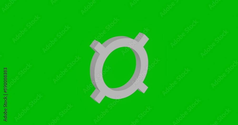 Poster animation of rotation of a white currency sign with shadow. simple and complex rotation. seamless lo