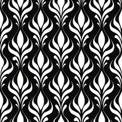seamless pattern of minimalist ogee designs in black and white, for a modern and sophisticated look, Generative AI