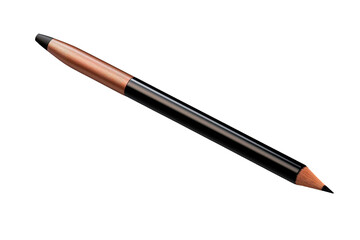 A Sleek Black Pencil With a Copper Tip, Poised for Artistic Expression on a Clear PNG or White Background.