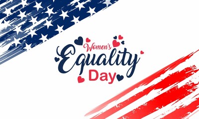 Women's Equality Day in United States. Female holiday, celebrated annually in August 26. Women right history month. Poster, greeting card, banner and background.