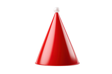 Fototapeta premium A Festive Red Party Hat Awaits Celebration on a Clear PNG or White Background.