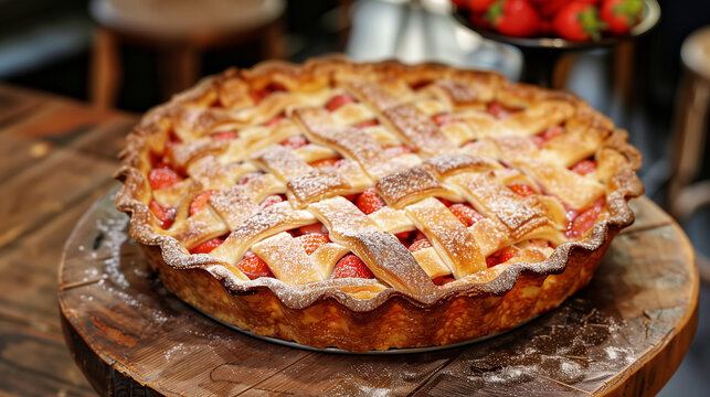 Tasty morceau strawberry rhubarb pie