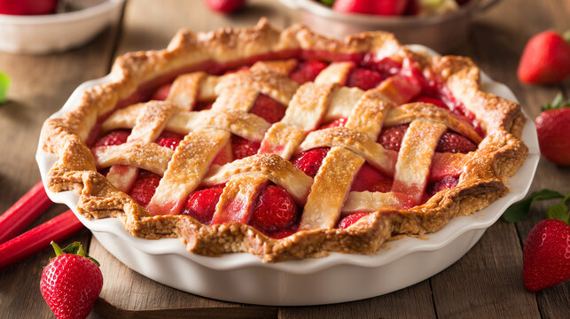 Tasty morceau strawberry rhubarb pie