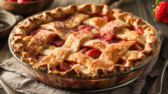 Tasty morceau strawberry rhubarb pie