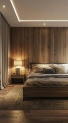 Modern Minimalist Bedroom. Comfort and Style