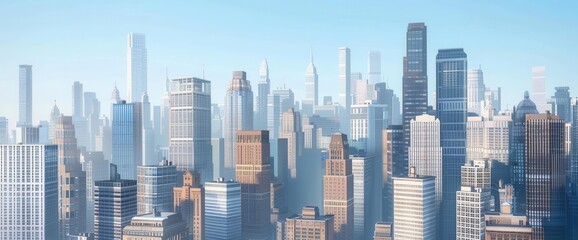 Obraz premium Urban Majesty. A mesmerizing view of towering skyscrapers