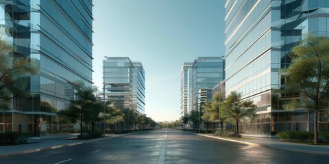 Modern Commercial Real Estate. Urban Development concept