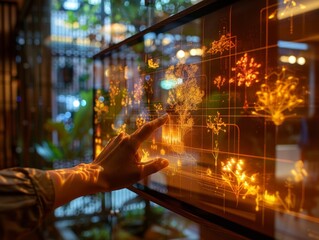 Futuristic Augmented Reality Holographic Overlay with Realistic Depth of Field and Dynamic Lighting for User Interaction