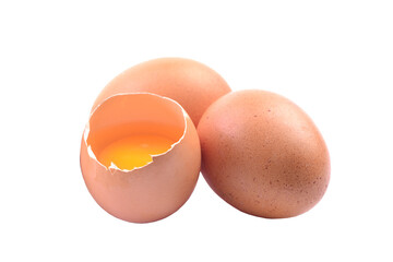 Eggs isolated on white background