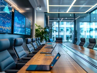 Interactive Digital Whiteboard in High Tech Meeting Room for Collaborative Communication and Technology Networking