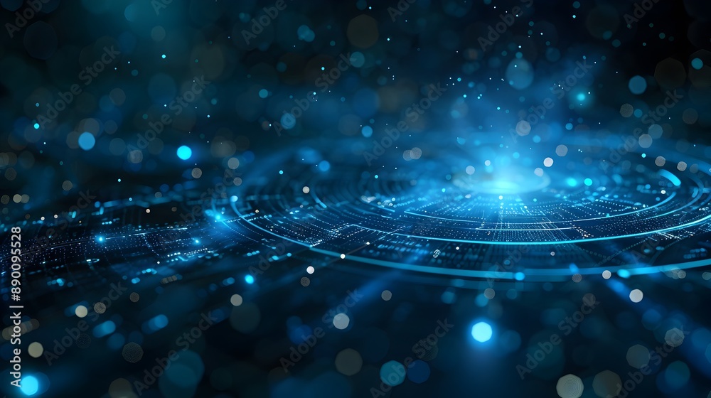 Poster cybernetic business interface with real time data streams and network connections