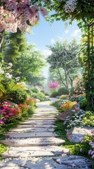 Serene Flower Garden. Enjoy the Tranquility of Nature