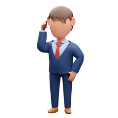 Businessman on call 3d illustration