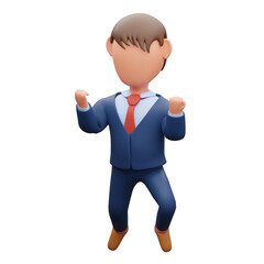 businessman jumping 3d illustration