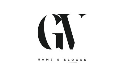 GV, VG, G, V Abstract Letters Logo Monogram