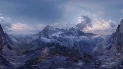 Obraz premium Enjoy a 360° VR journey through serene mountains, vibrant wildlife, and nature's beauty.