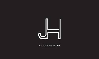 JH, HJ, J, H  Abstract Letters Logo Monogram