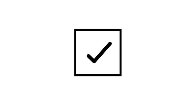 8 Checkbox icon set, thin line vector, editable stroke icon animation